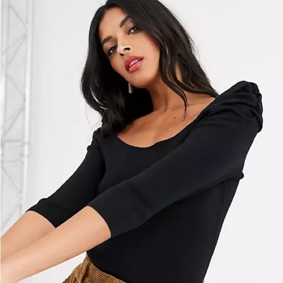 NWT River Island Puff Sleeve Knit Top - Picture 2 of 11